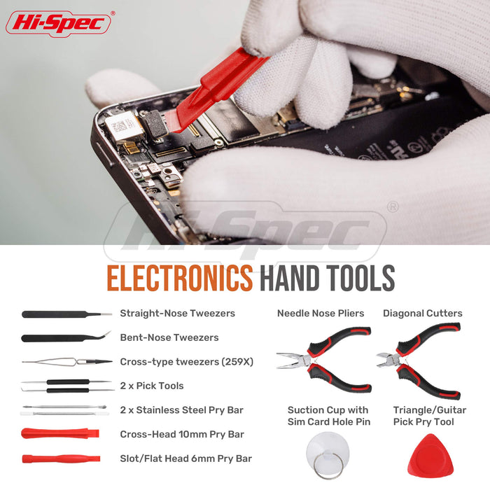 84pc Electronics & Soldering Iron Tool Kit Set. Includes Digital Multimeter and Precision Tools for Electrical, PCB & Computer Repairs