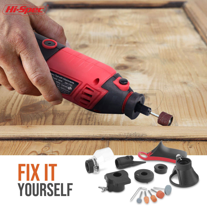 134pc 160W Corded Power Rotary Tool Kit Set with Full Attachments and Dremel Compatible Accessories. All in a Storage Carry Case