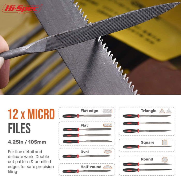 17pc Metal Hand & Needle File Tool Kit Set. Large & Small Steel Files for Craft, Metal and Woodwork. Complete with a Brush