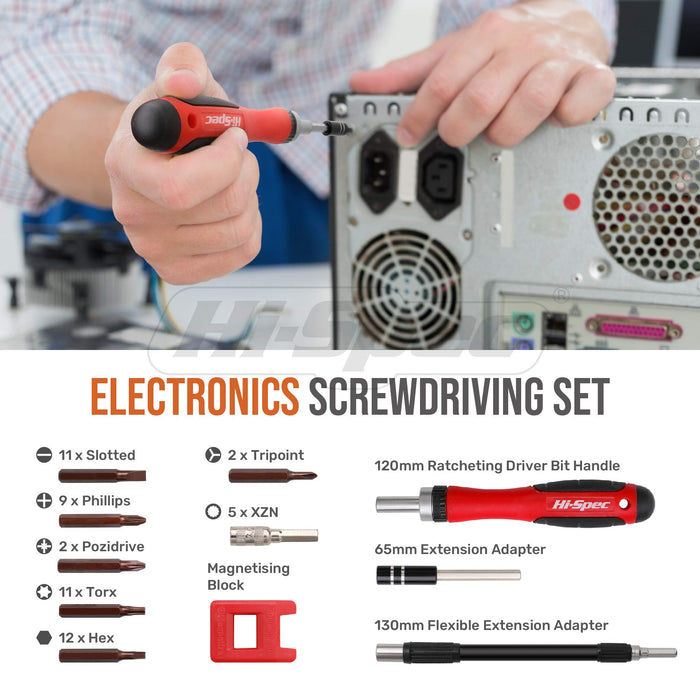 84pc Electronics & Soldering Iron Tool Kit Set. Includes Digital Multimeter and Precision Tools for Electrical, PCB & Computer Repairs
