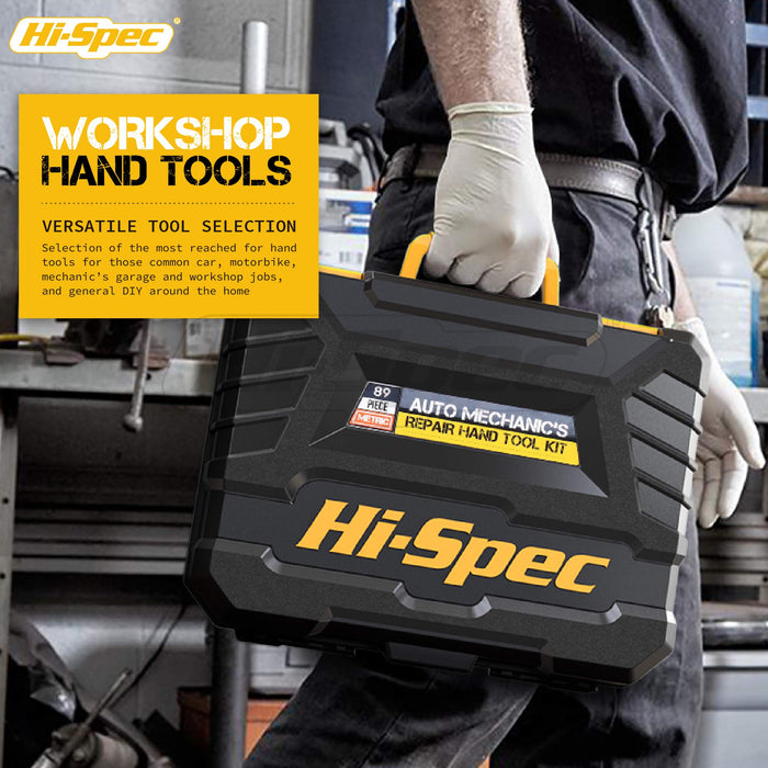 89pc Auto, Garage and Home Mechanics DIY Tool Kit Set. Comprehensive Hand Tools for Car and Motorcycle Repairs