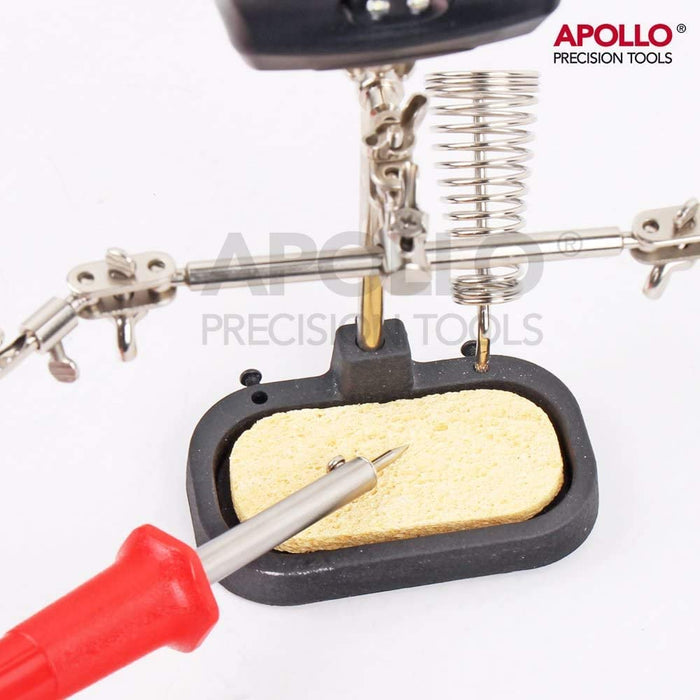 Hi-Spec 1 Piece Helping Hands Solder Stand with Magnifying Lens. Third Hand Soldering Iron Base with Adjustable Clips for Clamping in Electronics, Models, Hobby & Craftwork 