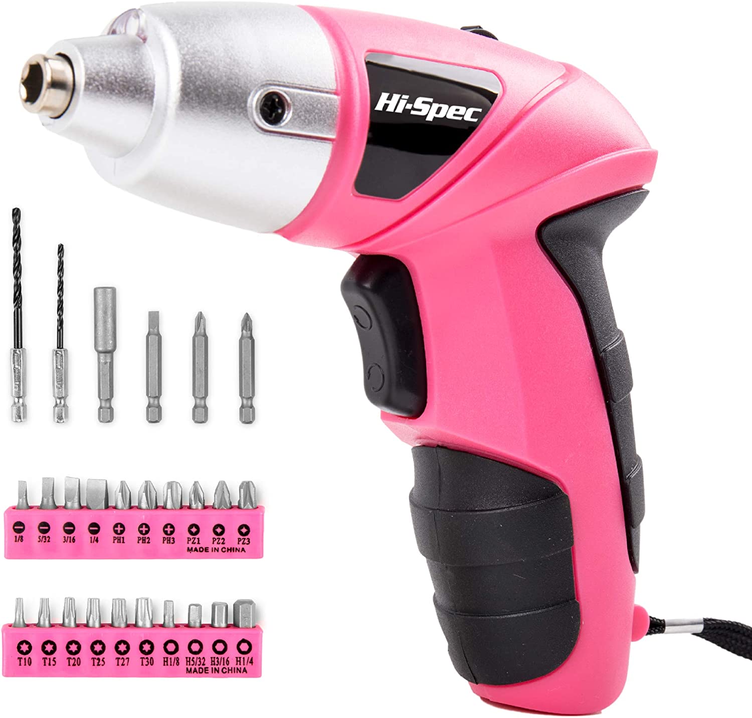 Pink power pp481 3.6 volt cordless discount electric screwdriver and bit set for women