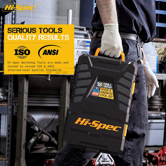 Hi-Spec 80 Piece Home Tool Kit Set & 18V Drill Driver