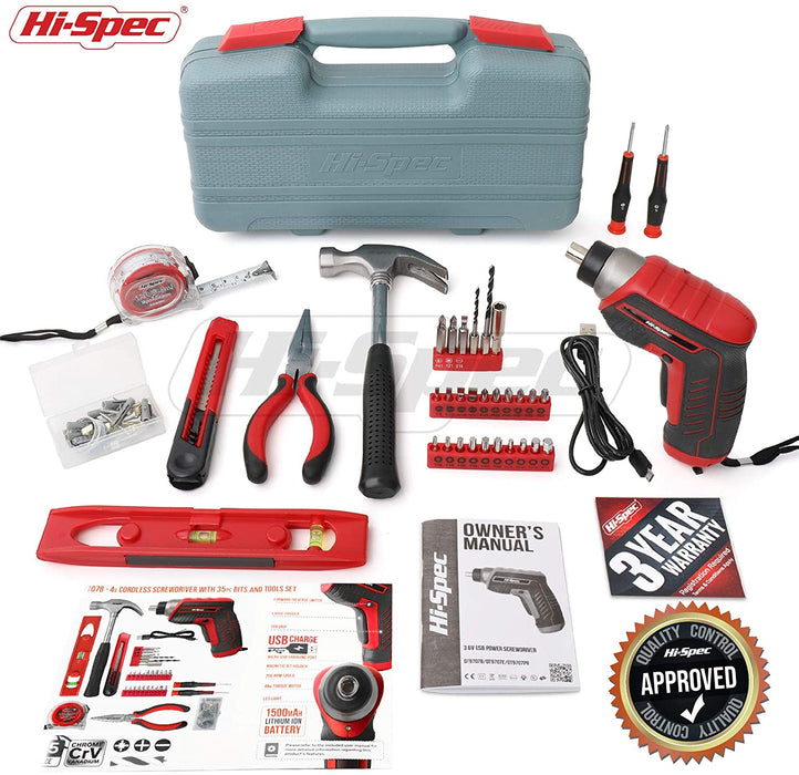 The Hi Spec 35 Piece Red Home DIY Tool Kit