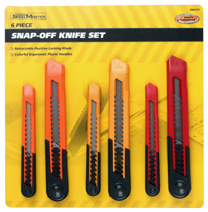6 Piece Steelmaster Snap-Off Utility Knife Set