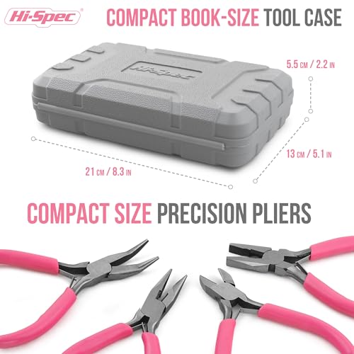 11pc Pink Home DIY and Craft Work Hand Tool Kit Set in a Compact Box Case