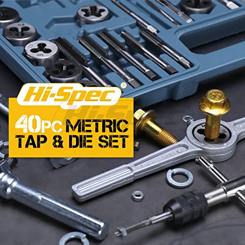 39pc Metric Tap & Die Set. M3 to M12 Sizes to Cut, Chase and Thread. Includes Handles and a Screw Pitch Gauge