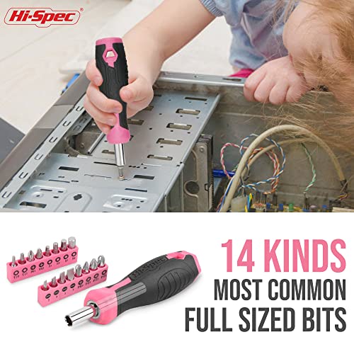 42pc Pink Household DIY Small Tool Kit. Complete Starter Basic Tools Kit for Home and Office