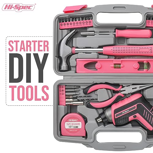 35pc Pink 3.6V USB Electric Screwdriver and Home DIY Tool Kit Set