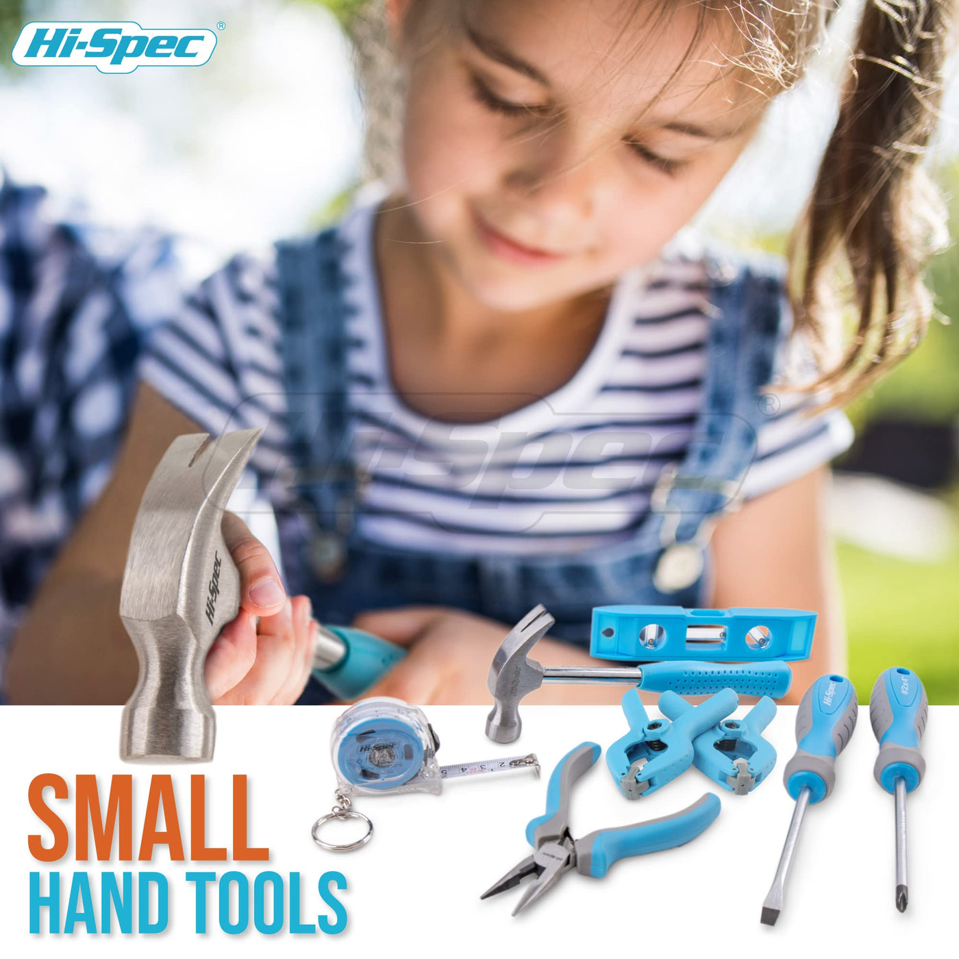 18pc Blue Kids Real Tool Kit Set and Child Size Tool Bag. Real Metal H ...