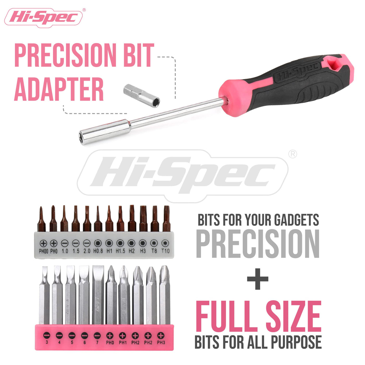 HiSpec Drill Set 58pc Pink Tool Set 8V USB Electric Drill Driver & Ho