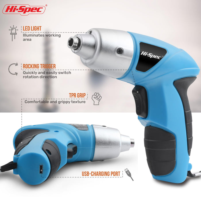 21pc Blue 3.6V USB Electric Power Screwdriver and Hand Tool Set. Get Started in Home and Office DIY