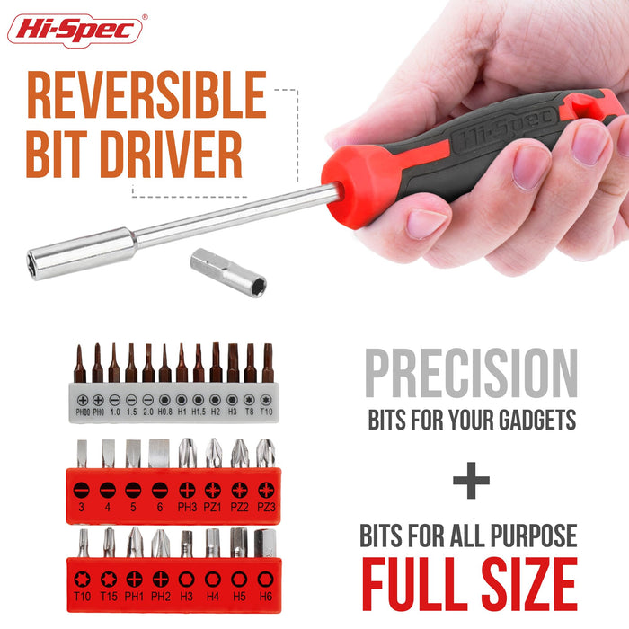 42pc Red Household DIY Small Tool Kit. Complete Starter Basic Tools Kit for Home and Office