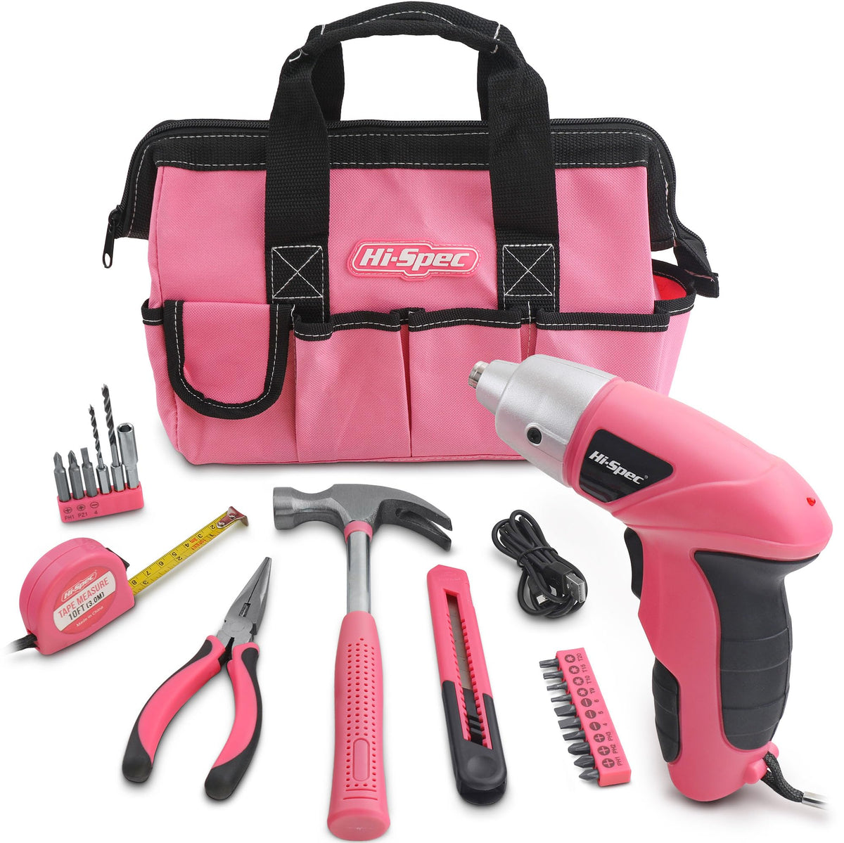21pc Pink 3.6V USB Electric Power Screwdriver and Hand Tool Set. Get S ...