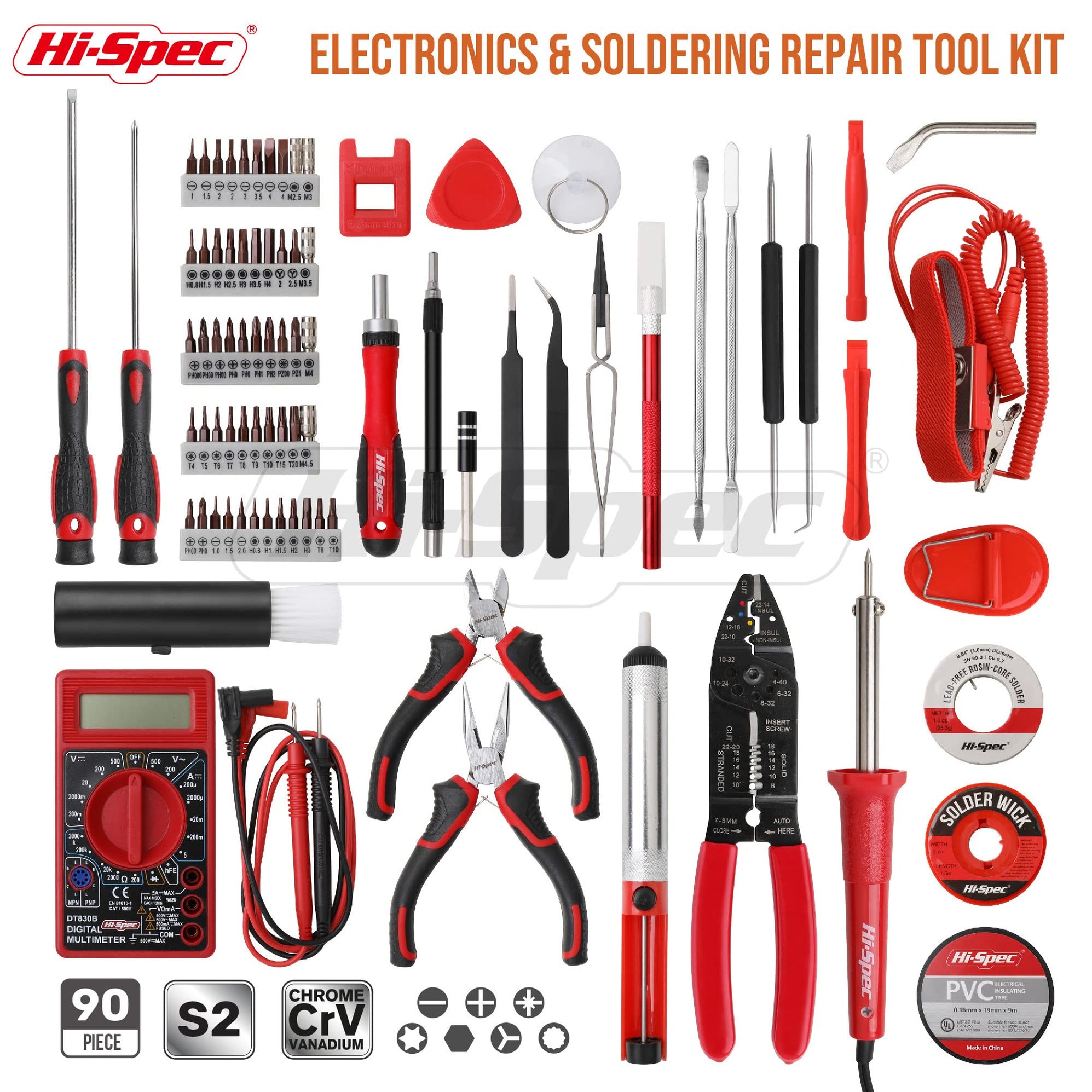 84pc Electronics & Soldering Iron Tool Kit Set. Includes Digital Multi ...