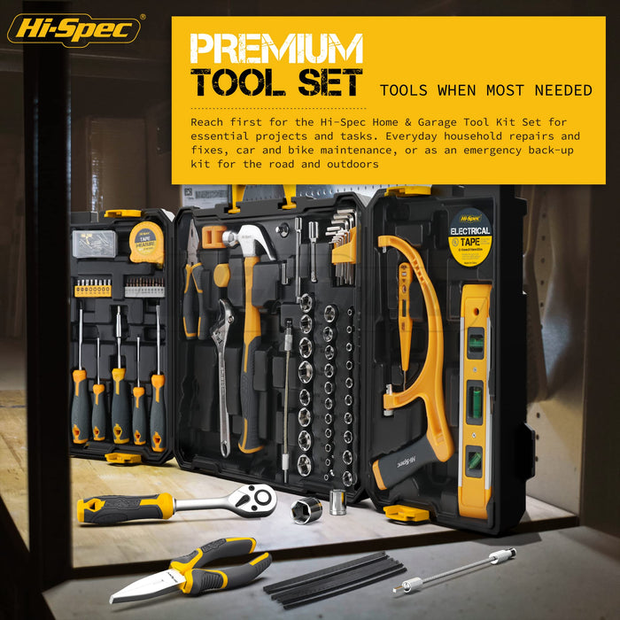 126pc All Purpose Home and Garage Mechanics Tool Kit Set. Full Sockets and Accessories in a Hard Box Case