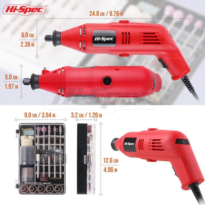 130W Corded Rotary Power Tool Set and 120pc Dremel Compatible Bit Accessories for DIY Repairs, Hobbies & Craftwork