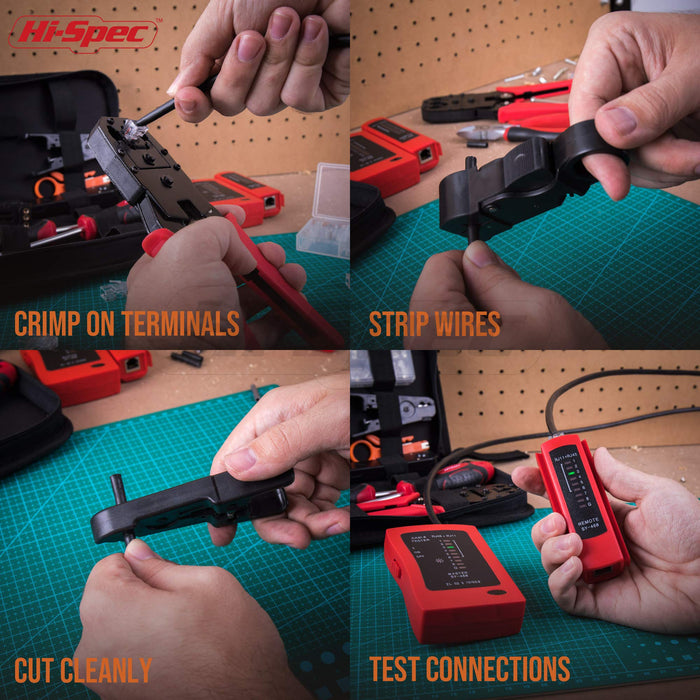 9pc Computer Network Cable Tester Tool Kit Set. Includes Crimper, Punchdown and Coax Stripper