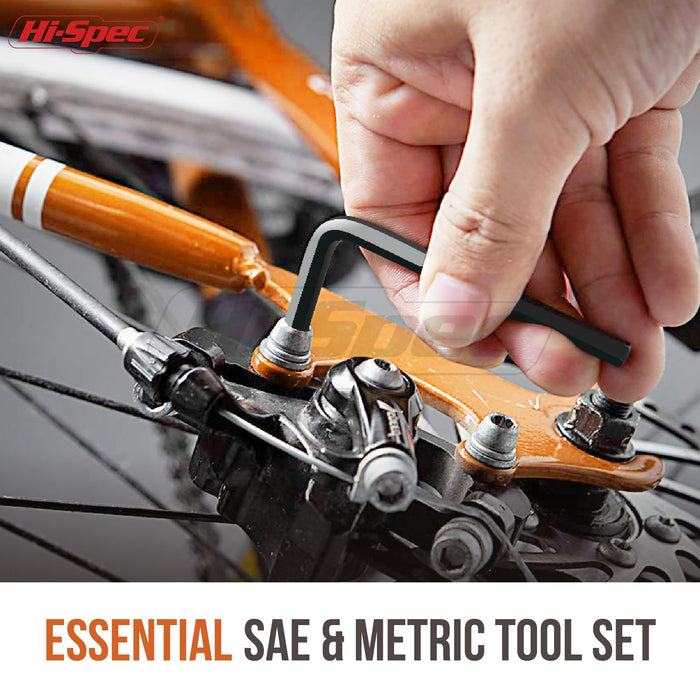 30pc SAE & Metric Hex Allen Key Wrench Set. Includes Sizes From 0.035” Up To 10mm. In a Slim Folding Case