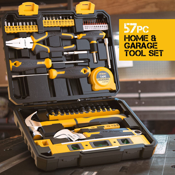 57pc All Purpose Home and Garage DIY Tool Kit Set for Everyday Repairs