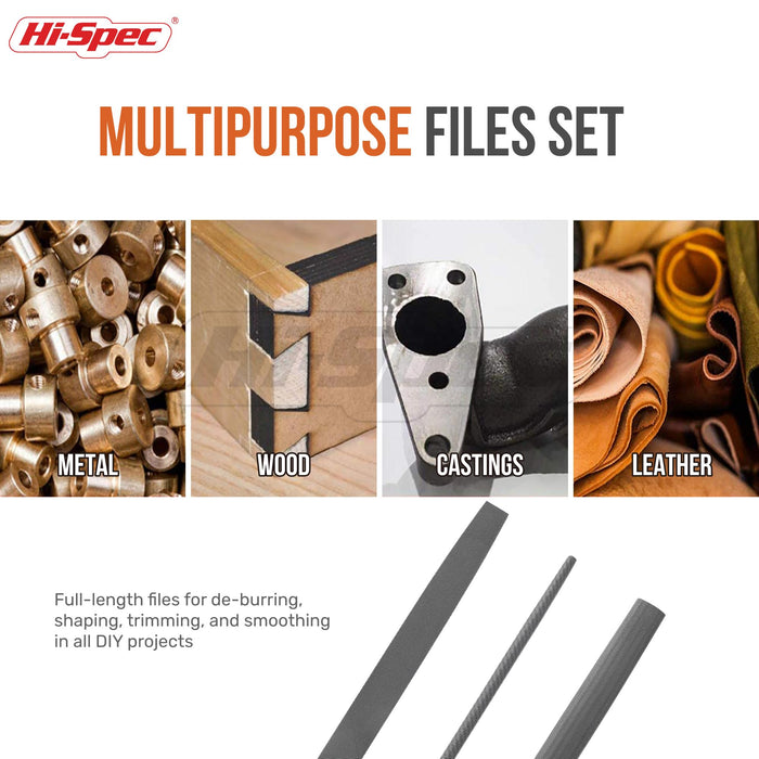 Small Hand File Set 3pc Metal Hand File Set. Flat, Round and Half-Round for Crafts, Metal ...