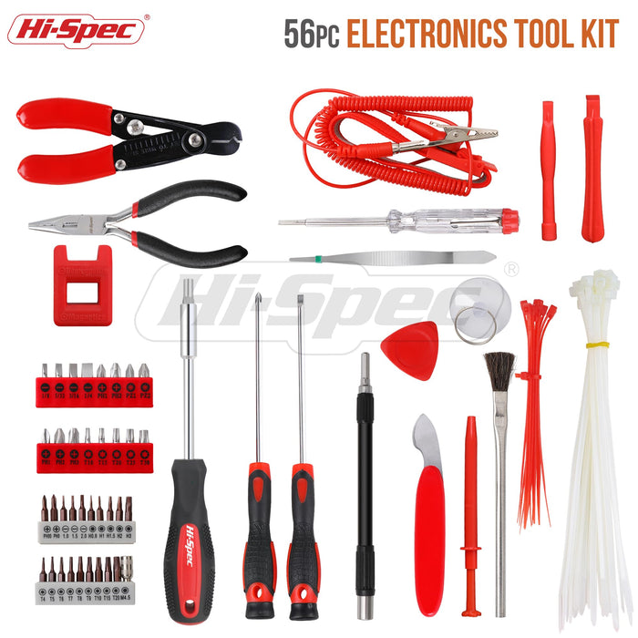 56pc Electronics Repair & Opening Tool Kit Set. Includes Precision Driver Bits and Prys for Laptops, Drones and Tech. Gadgets