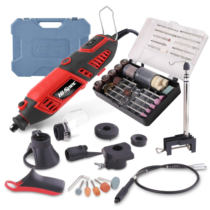 134pc 160W Corded Power Rotary Tool Kit Set with Full Attachments and Dremel Compatible Accessories. All in a  Carry Case