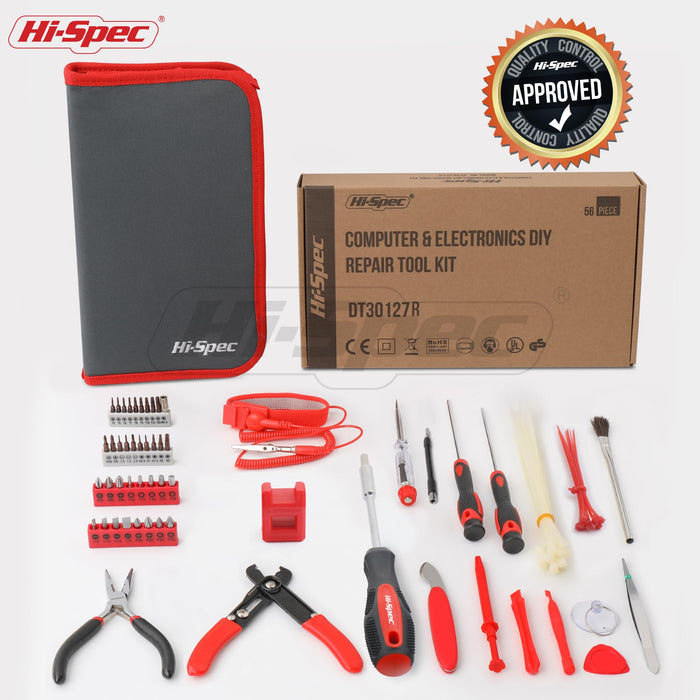 56pc Electronics Repair & Opening Tool Kit Set. Includes Precision Driver Bits and Prys for Laptops, Drones and Tech. Gadgets