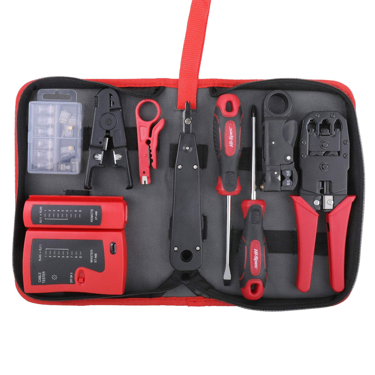 9pc Computer Network Cable Tester Tool Kit Set. Includes Crimper, Punc ...