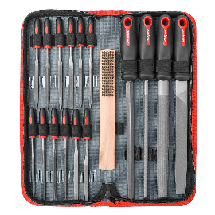 17pc Piece Metal Hand & Needle File Tool Kit Set. Large & Small Carbon Steel Files for Craft, Metal and Woodwork. Complete with a Brush