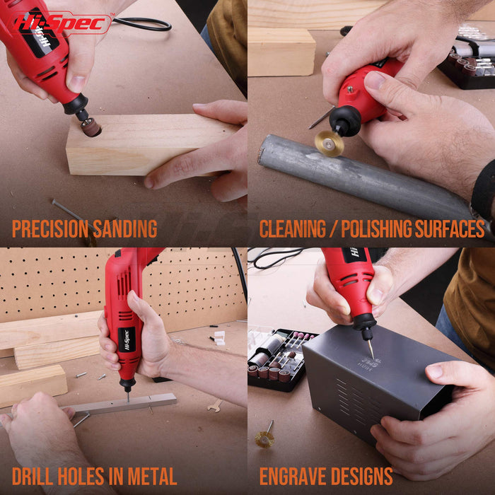 276-Piece Rotary Tool Kit With Drill & Carry Case - Perfect For Hobby Projects