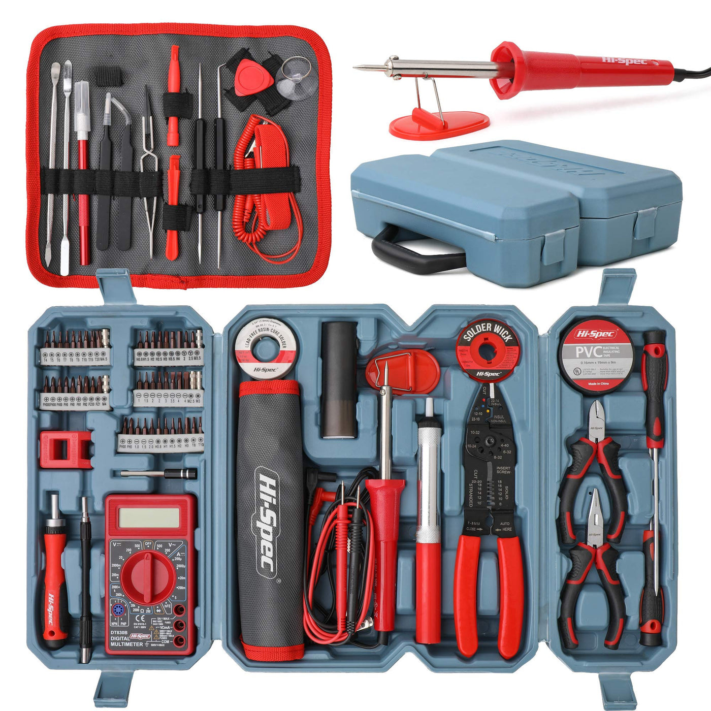 84pc Electronics & Soldering Iron Tool Kit Set. Includes Digital Multi ...