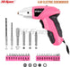 Hi-Spec 27 Piece Pink 3.6V Electric Cordless Power Screwdriver Set  pink