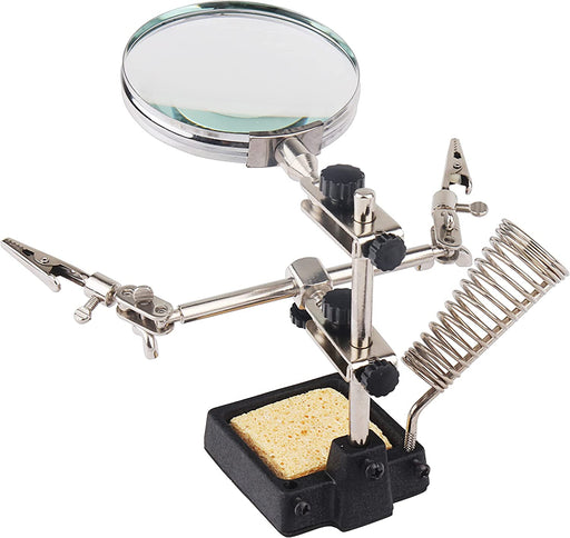 Hi-Spec 1 Piece Helping Hands Solder Stand with Magnifying Lens