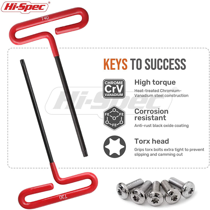 Hi-Spec 8 Piece T-Handle Torx Key Wrench Set