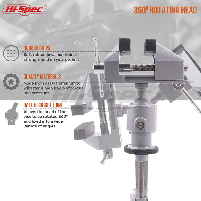 Hi-Spec 1 Piece Hobby & Craftwork Mini Table Clamping Vice 360 rotating head