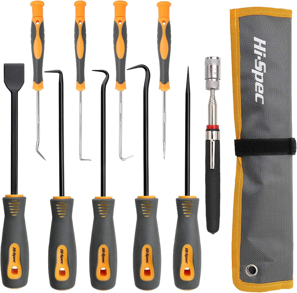 Swpeet 9Pcs Long Hook Set with Magnetic Telescoping Up Tool Kit, Precision  Scraper Gasket Scraping Hose Removal Puller Hook and Set Perfect for
