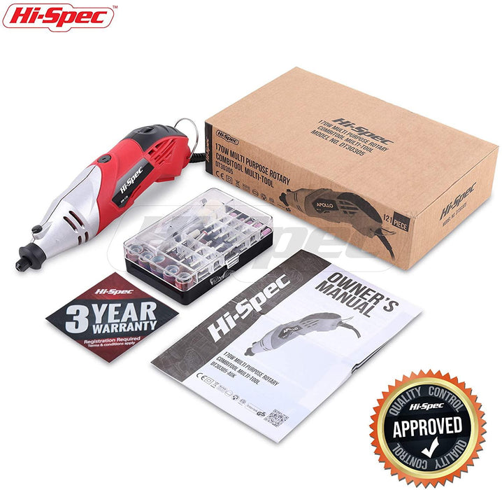 Hi-Spec Corded Rotary Power Tool Kit & Accessories