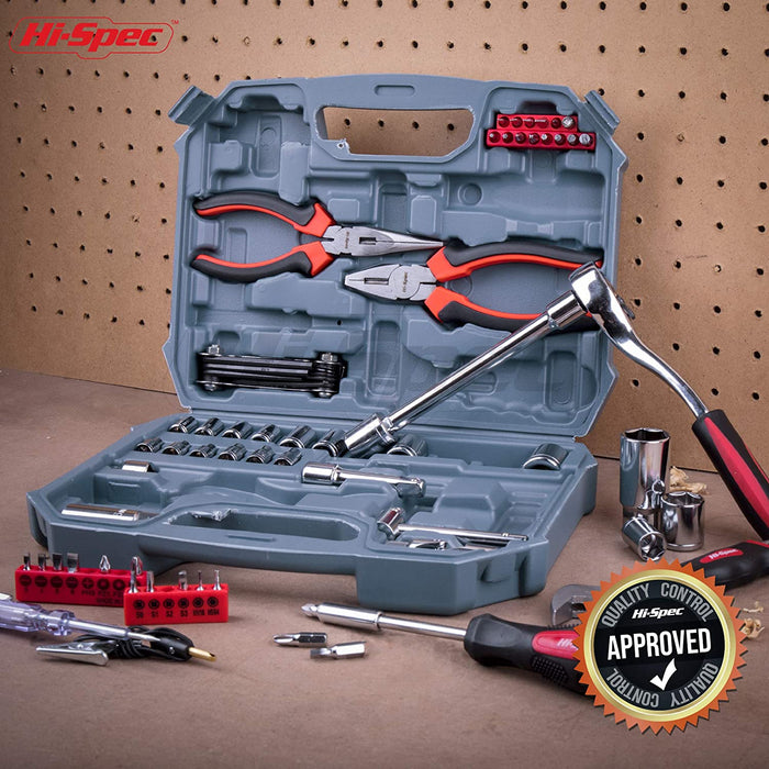 Hi-Spec Tools 67Pc Metric Auto Mechanic Tool Set, Motorcycle & Car Tool  Kit, Auto Repair Tool Set with Pliers, Screwdriver Set, Socket Kit & Tool  Box