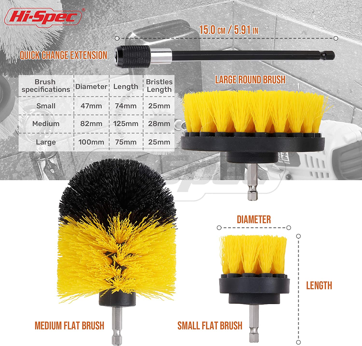 HILIXUN Four-piece electric drill cleaning brush head electric