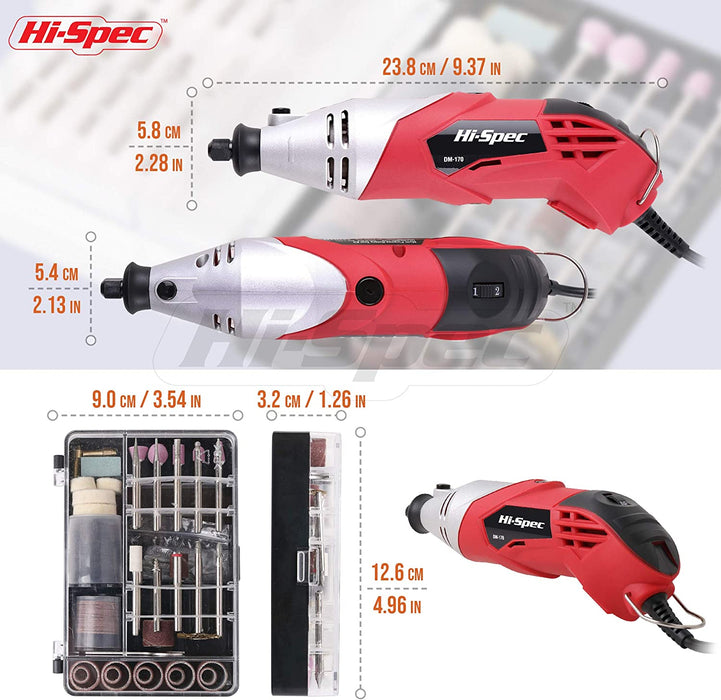 Hi-Spec 160W Corded Rotary Power Tool Kit & Accessories