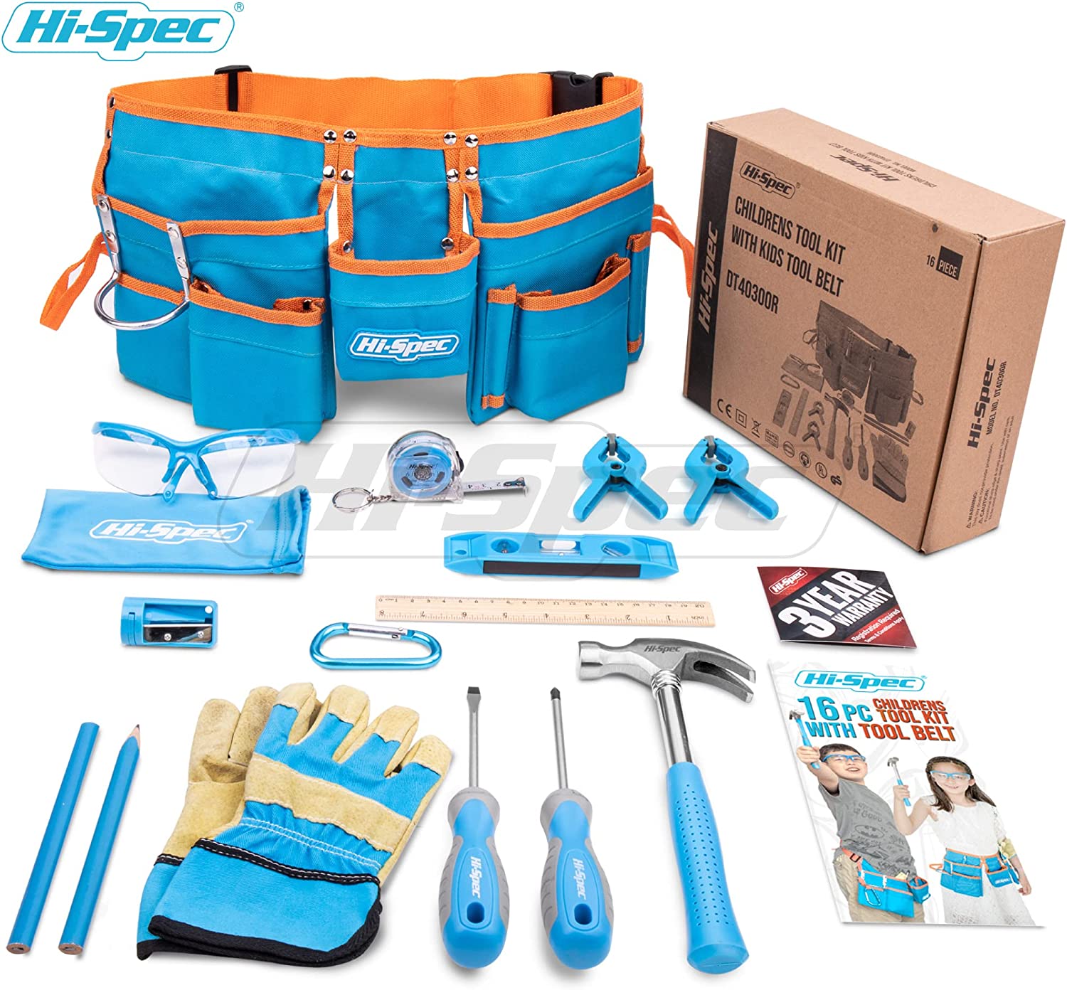 Hi-Spec 16 Piece Kid's Tool Kit Set with Tool Belt — HI-SPEC® Tools  Official Site