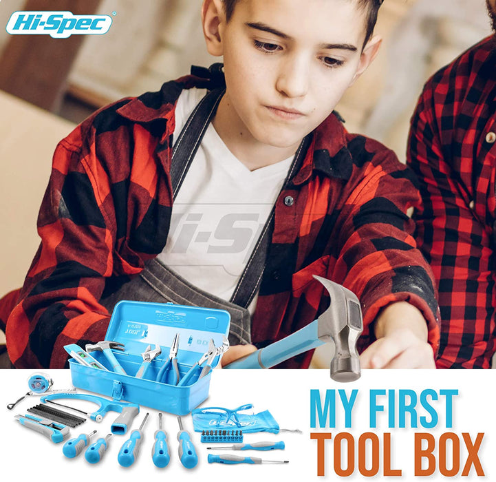 Hi-Spec 33 Piece Beginner Tool Set with Sturdy Metal Tool Box