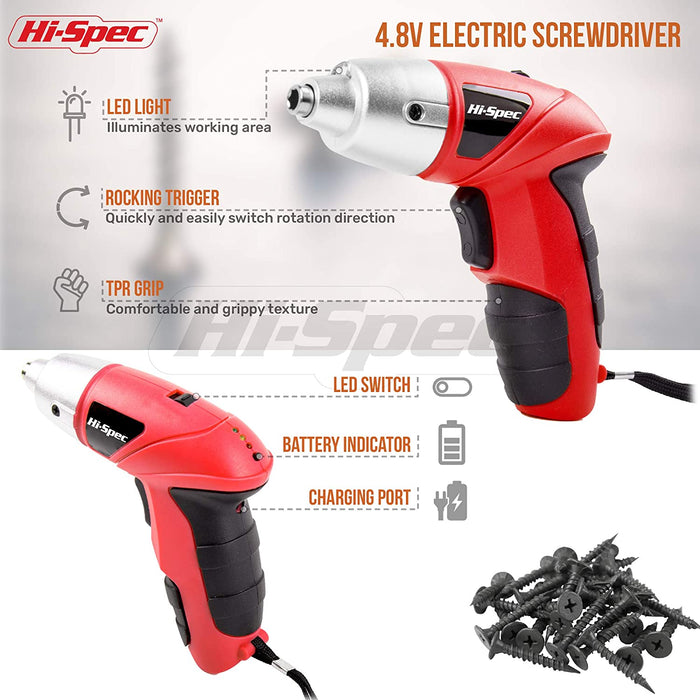 Hi-Spec 26 Piece 3.6V Electric Power Cordless Screwdriver Set