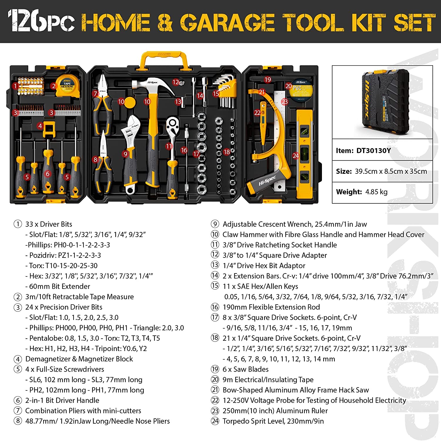 Hi-Spec 126 pcs Home  Garage Tool Kit Set — HI-SPEC® Tools Official Site  The Right Tools for the Right Job