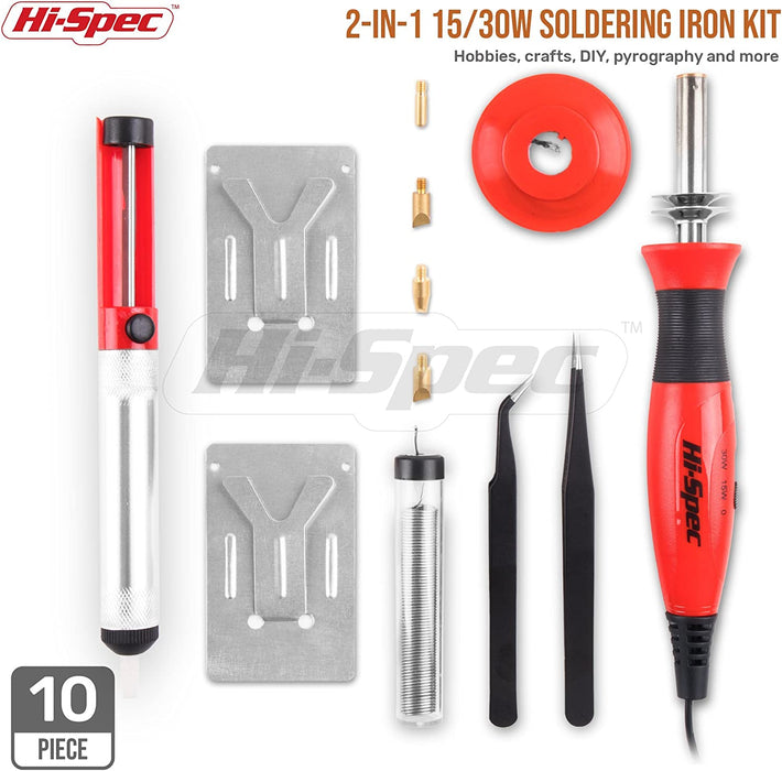 Hi-Spec 14 Piece 15-30W Soldering Iron Kit Set