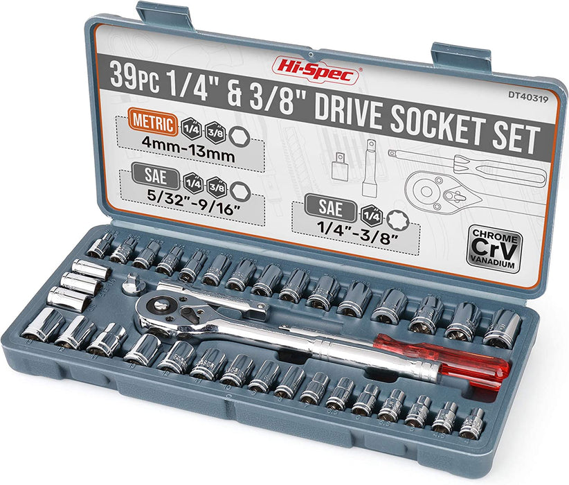 Hi-Spec 39 Piece Metric & SAE Socket Tool Set