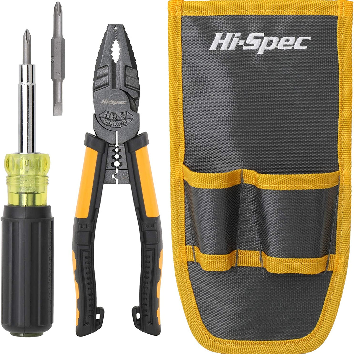 Hi-Spec 7 Piece Pliers, Wrench & Screwdrivers Tool Kit Set — HI