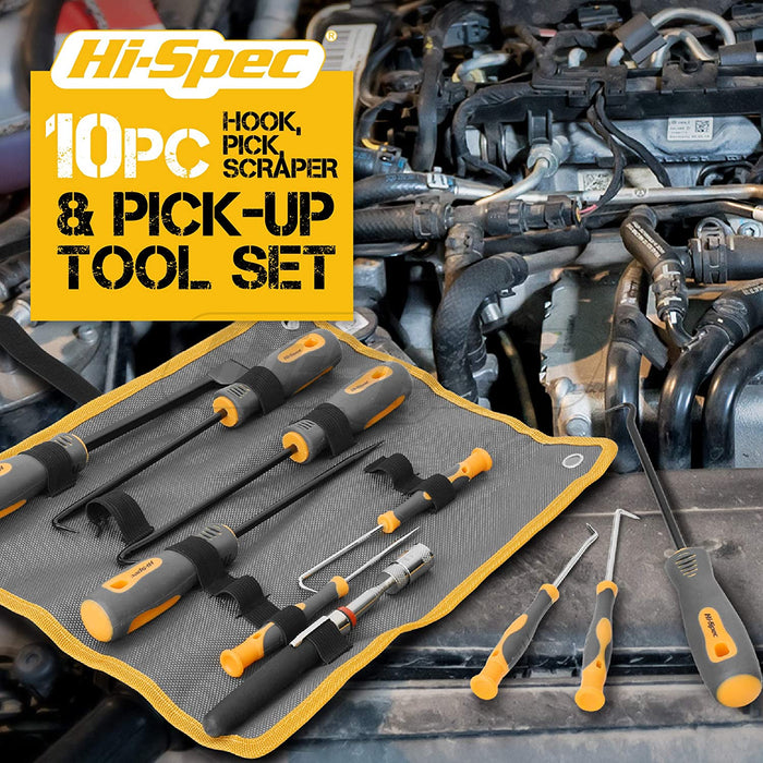 Hi-Spec 10 Piece Hook, Pick, Scraper & Pick-Up Tool Kit Set